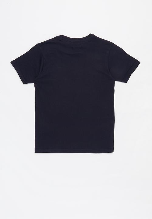 Brave Soul - Slogan short sleeve tee - navy