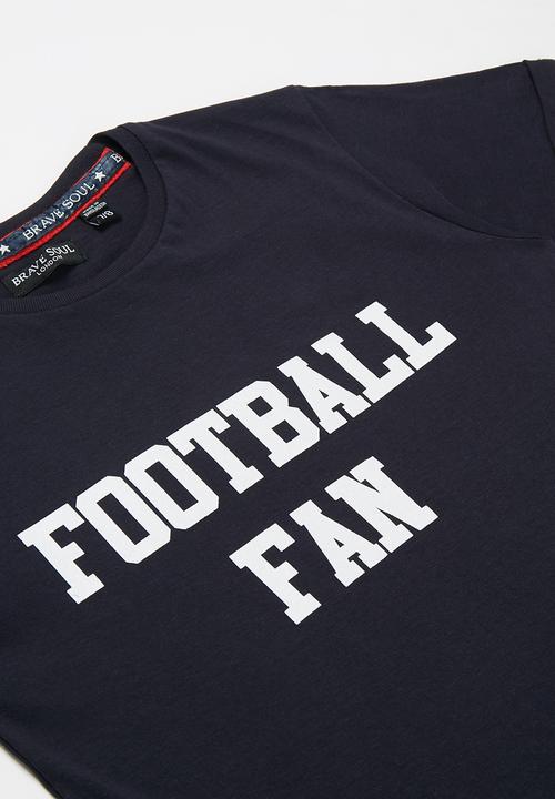 Brave Soul - Slogan short sleeve tee - navy