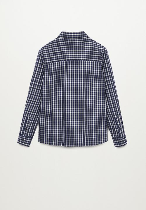 MANGO - Boys long sleeve check shirt - navy