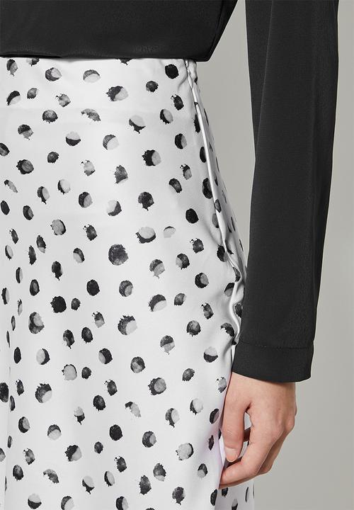 Superbalist - Long midi slip skirt - white & black 
