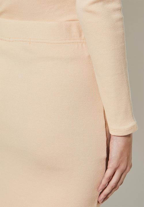 Superbalist - Rib bodycon skirt - stone