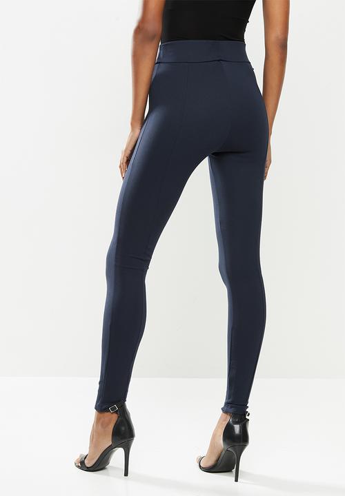 SISSY BOY - Valery:high rise legging with front metal zip - navy