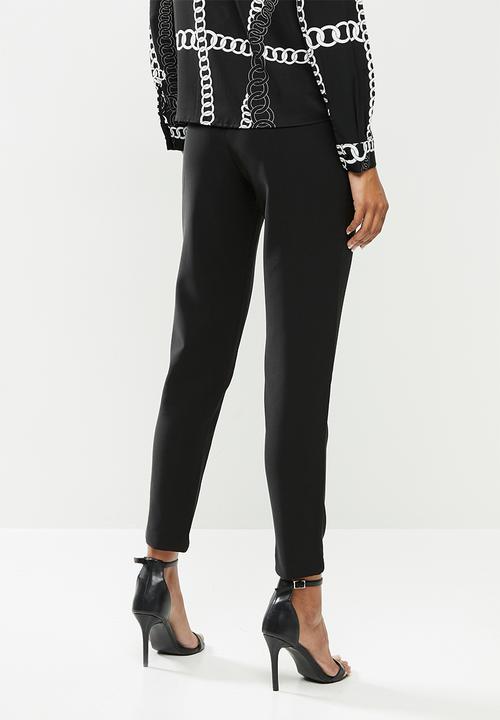 SISSY BOY - Toronto:high rise elasticated pants with wb detail - black