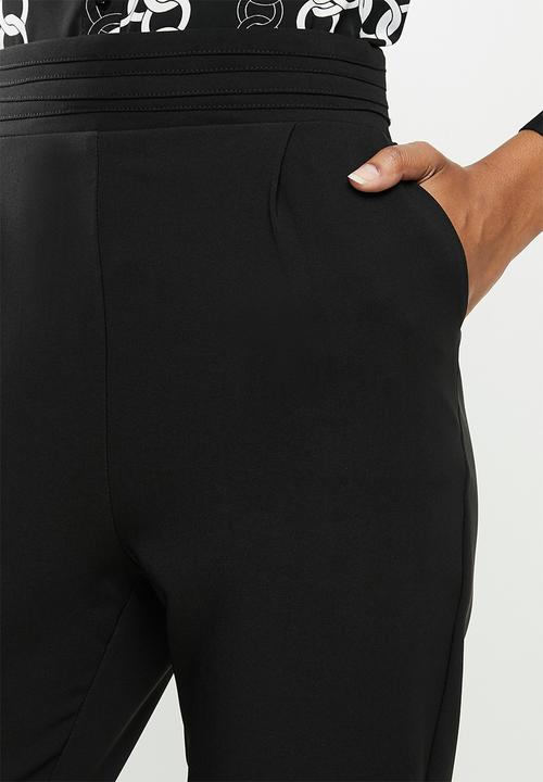 SISSY BOY - Toronto:high rise elasticated pants with wb detail - black
