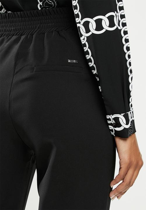 SISSY BOY - Toronto:high rise elasticated pants with wb detail - black