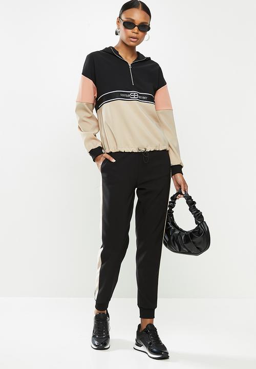 SISSY BOY - Army chic tracksuit pants - black