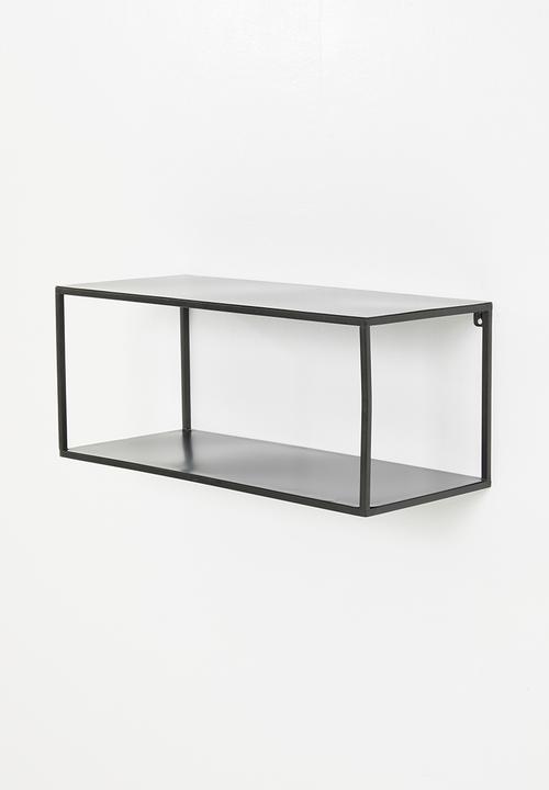 Sixth Floor - Double ledge wall shelf - black