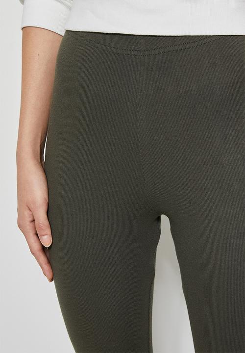 Superbalist - 7/8 Rib leggings - khaki