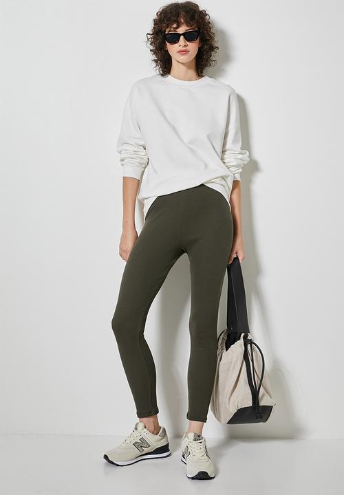 Superbalist - 7/8 Rib leggings - khaki