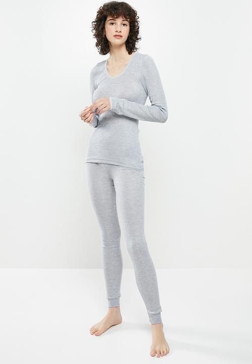 Superbalist - 2 Pack thermal legging - white & grey