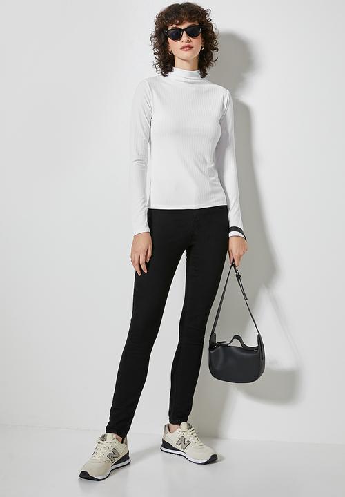 Superbalist - 2 Pack rib grown on funnel neck - beige & white 