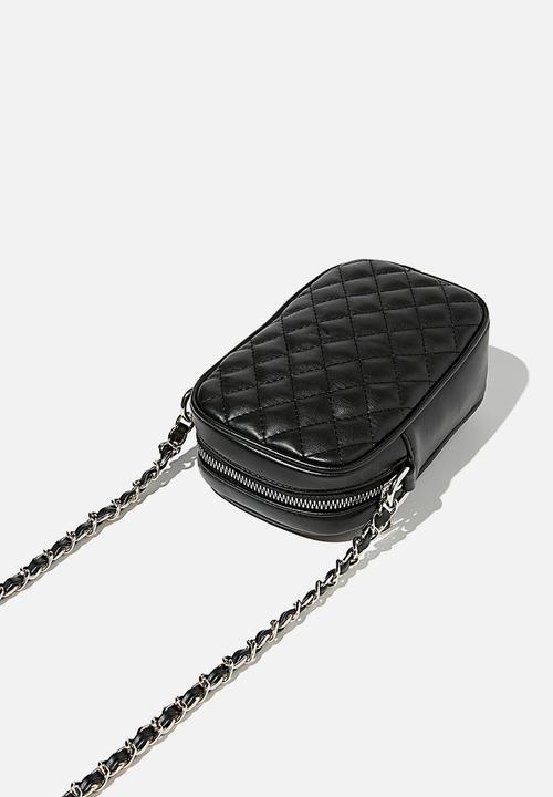 Rubi - Hailey mini quilted cross body bag - black