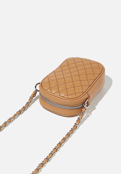 Rubi - Hailey mini quilted cross body bag - tan