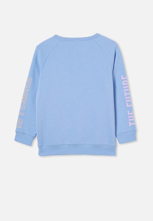 Cotton On - Mila crew - dusk blue/ future is female