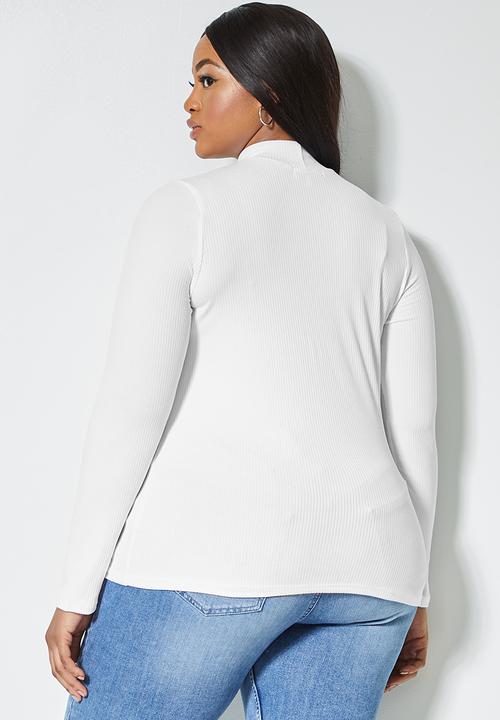 Superbalist - 2 Pack funnel neck rib tops - black & white