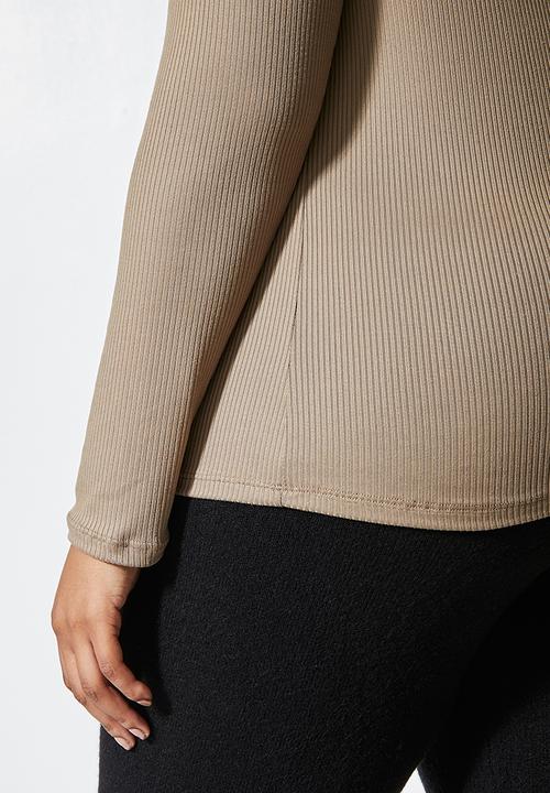 Superbalist - 2 Pack funnel neck rib tops - black & mocha