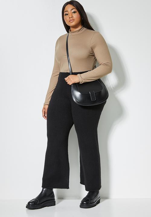 Superbalist - 2 Pack funnel neck rib tops - black & mocha