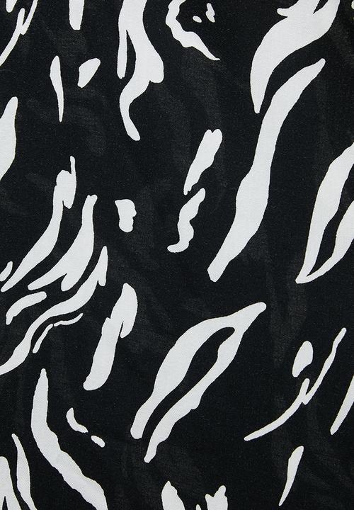 edit Plus - Basic midi shirt dress - black & white 