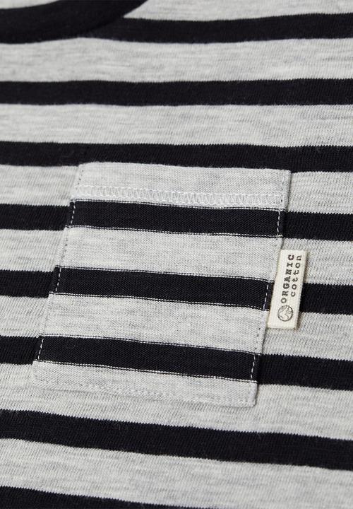 MANGO - Ivang long sleeve tee - grey & black