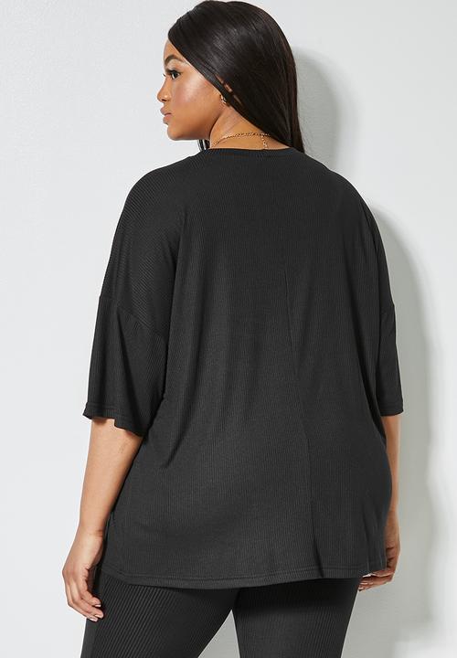 Superbalist - Rib boxy tee - black