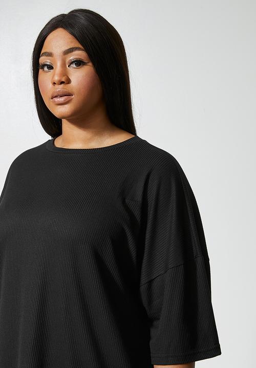Superbalist - Rib boxy tee - black