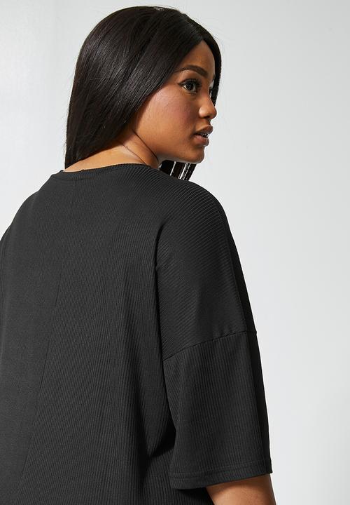 Superbalist - Rib boxy tee - black