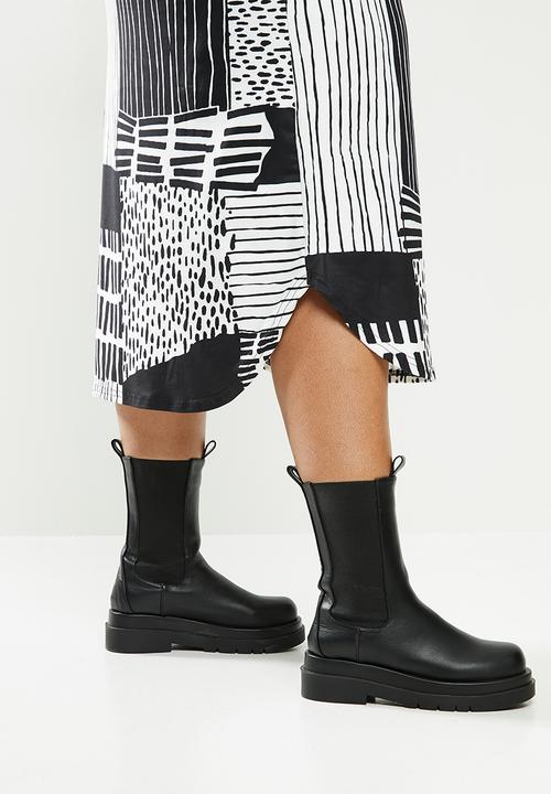 Me&B - Patch print T-shirt dress - black & white 