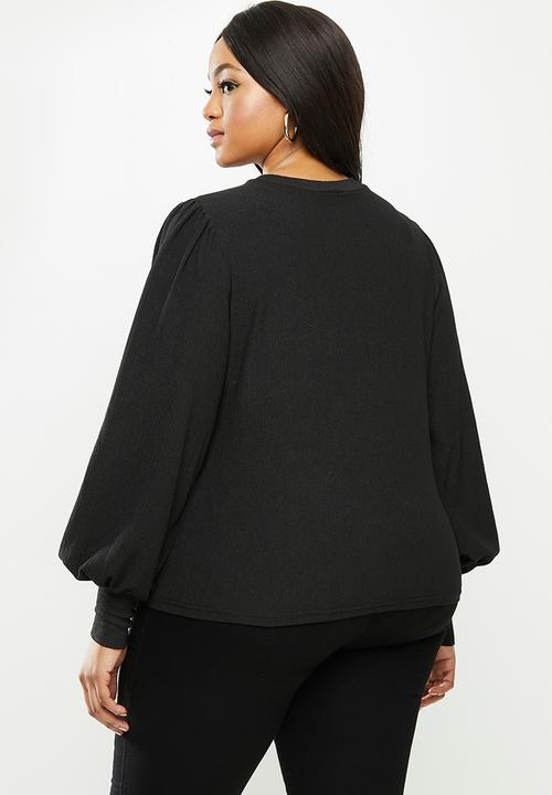 Me&B - Plus essential bellow top - black 