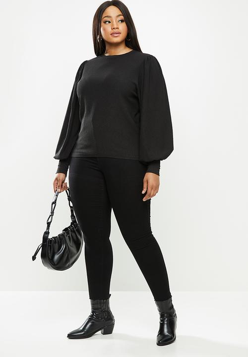 Me&B - Plus essential bellow top - black 