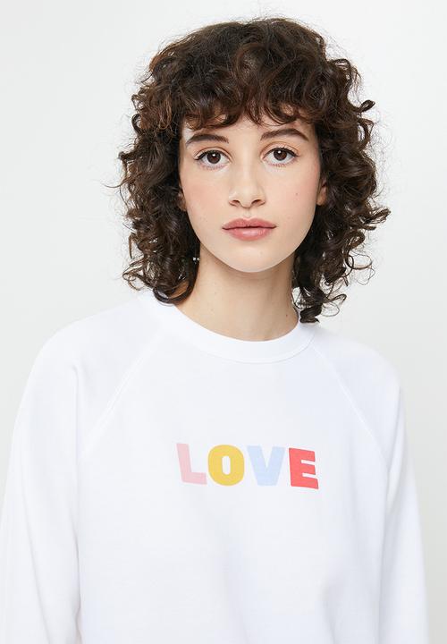 Levi’s® - Graphic everyday crew love fleece - white