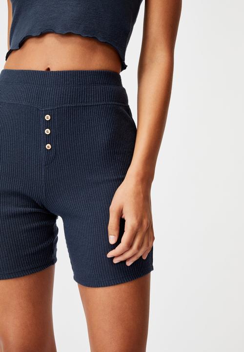 Cotton On - Super soft bike short - magnet blue rib