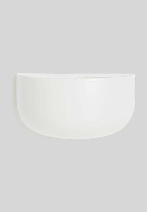 Present Time - Wide oval wall planter - white