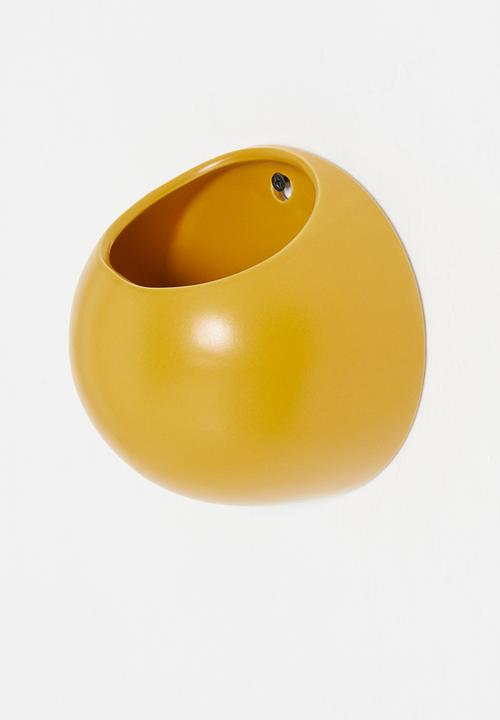 Present Time - Globe wall planter - yellow