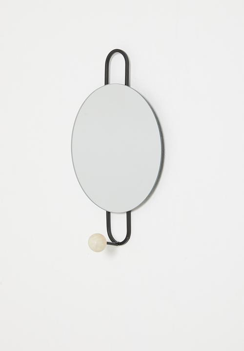 Present Time - Bright mirror with hook - matte black