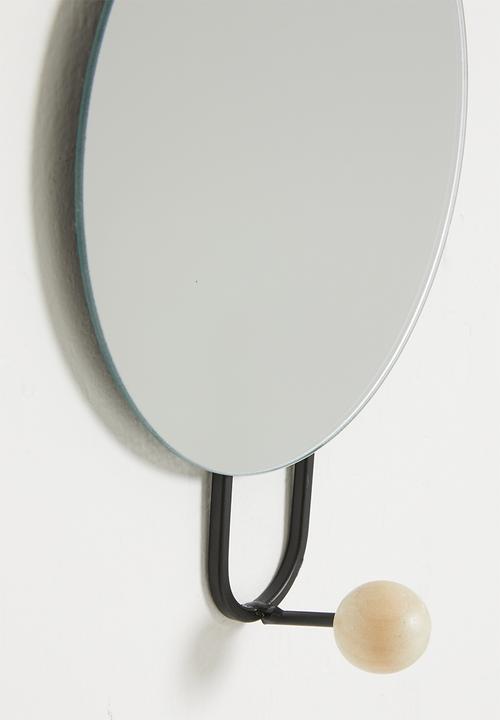 Present Time - Bright mirror with hook - matte black