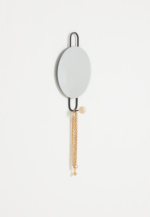 Present Time - Bright mirror with hook - matte black
