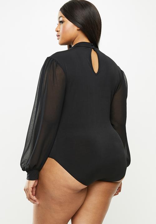 MILLA - Combo turtleneck bodysuit - black