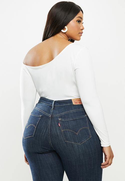 MILLA - Asymmetric one shoulder long sleeve bodysuit - ivory