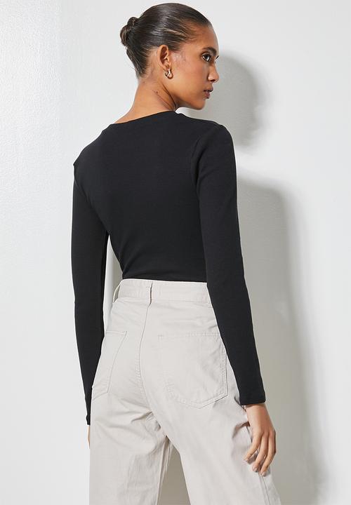 Superbalist - 2-pack crew neck rib tops - black & white