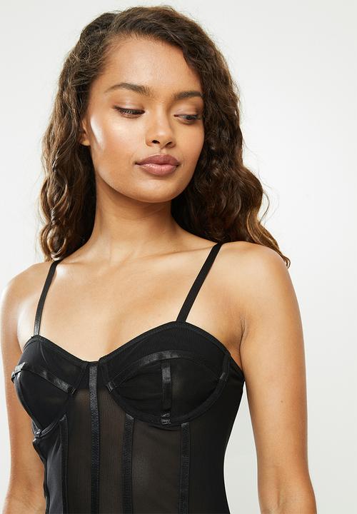 Missguided - Underwired mesh dress - black
