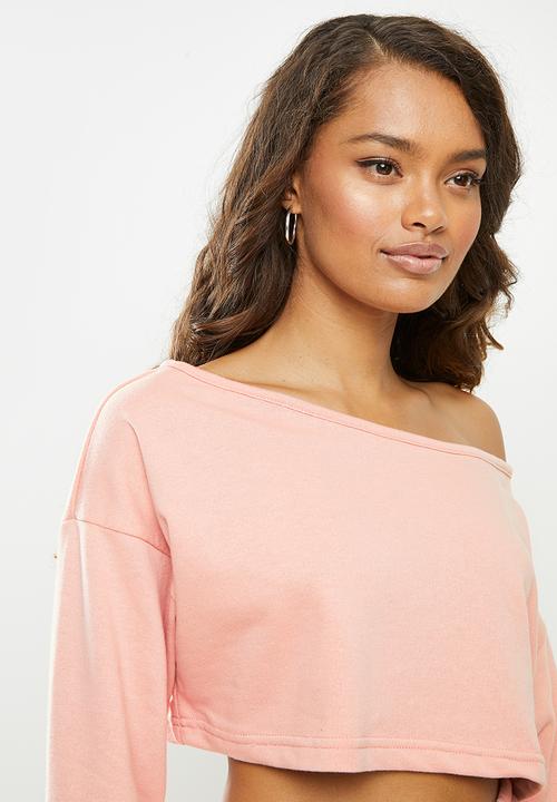 Missguided - Petite off shoulder sweat and jogger set - rose