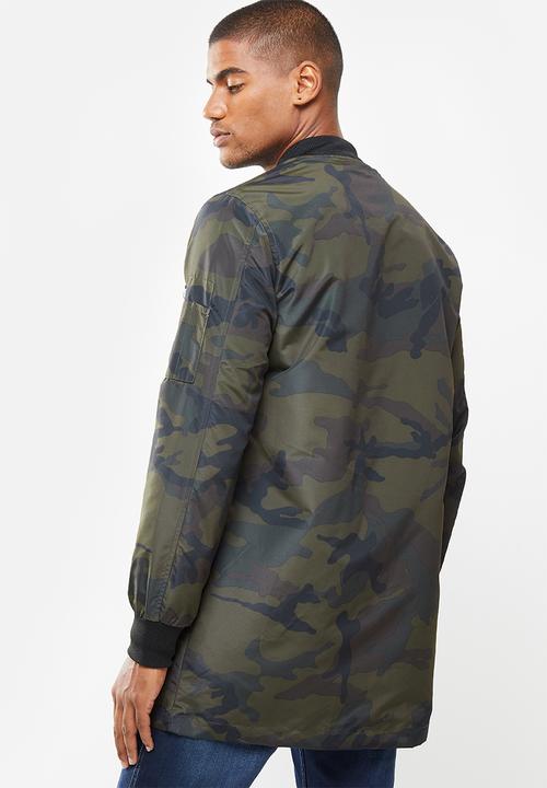 Brave Soul - Cartel longer length jacket - khaki