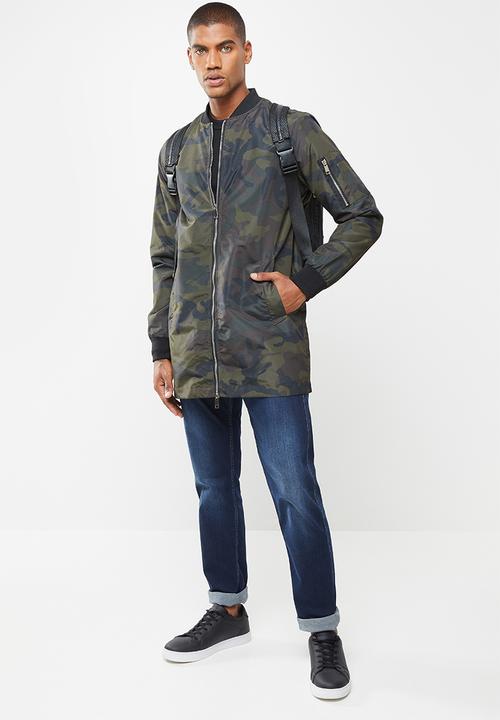 Brave Soul - Cartel longer length jacket - khaki
