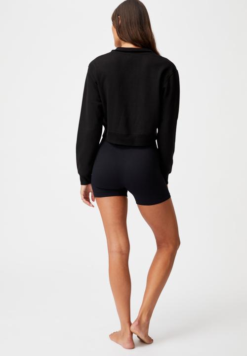 Cotton On - Lifestyle getting out half zip fleece - black