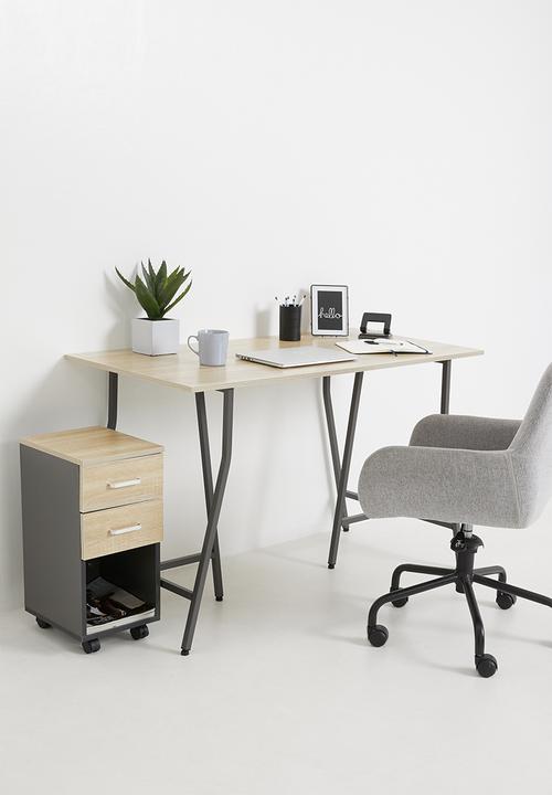 Fine Living - Payton desk & storage - brown