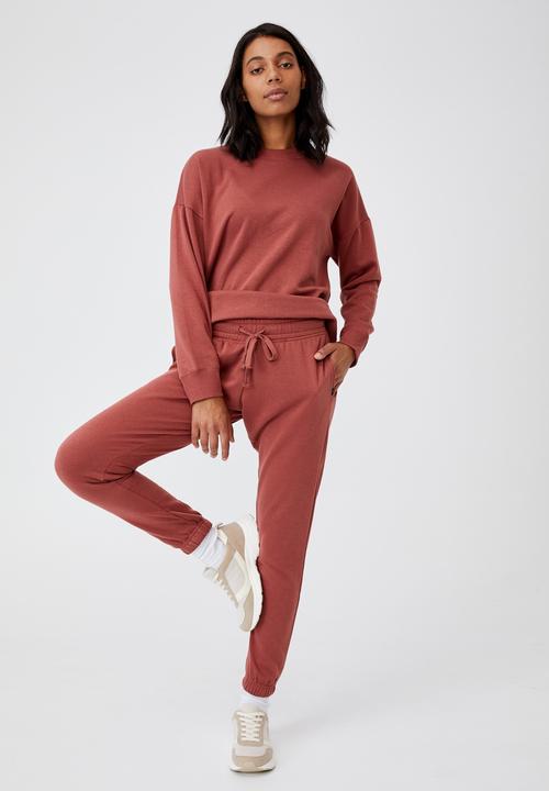 Cotton On - Lifestyle gym track pant - chestnut