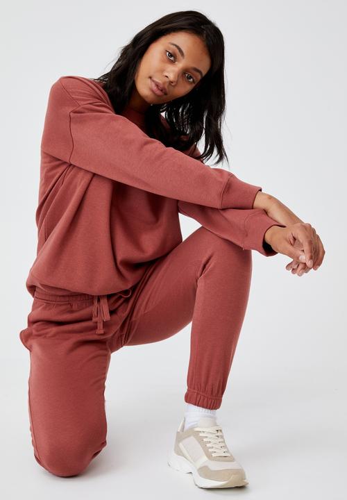Cotton On - Lifestyle gym track pant - chestnut