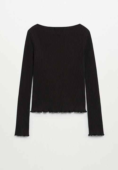 MANGO - Sky tee - black