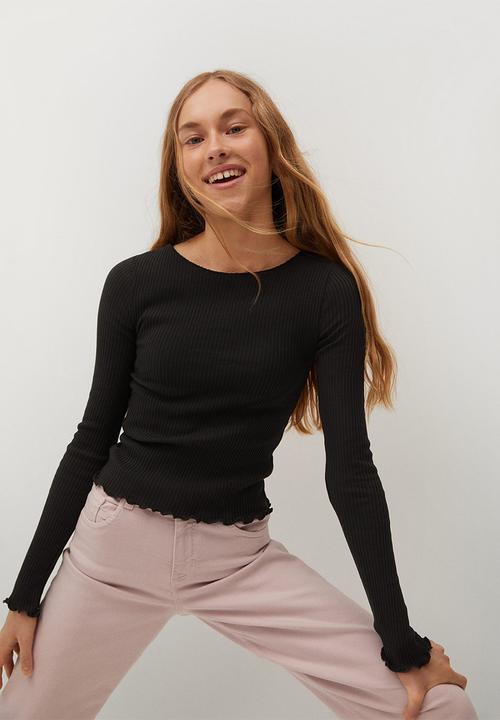 MANGO - Sky tee - black