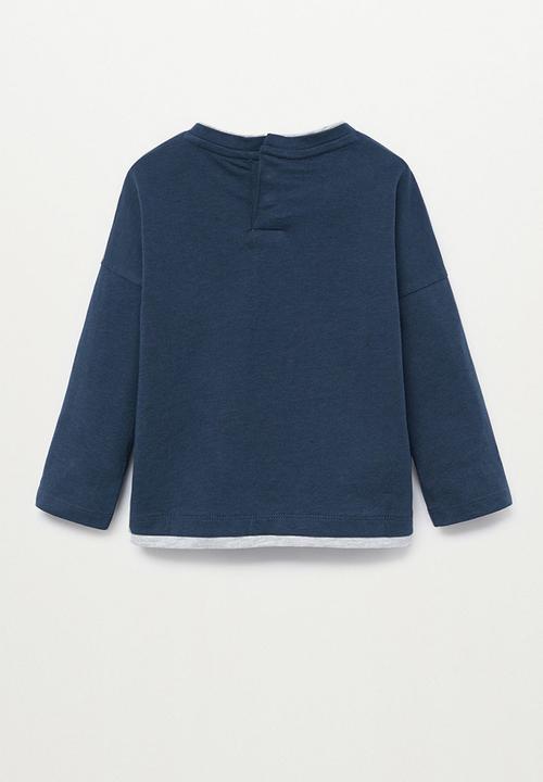 MANGO - Smart long sleeve tee - navy